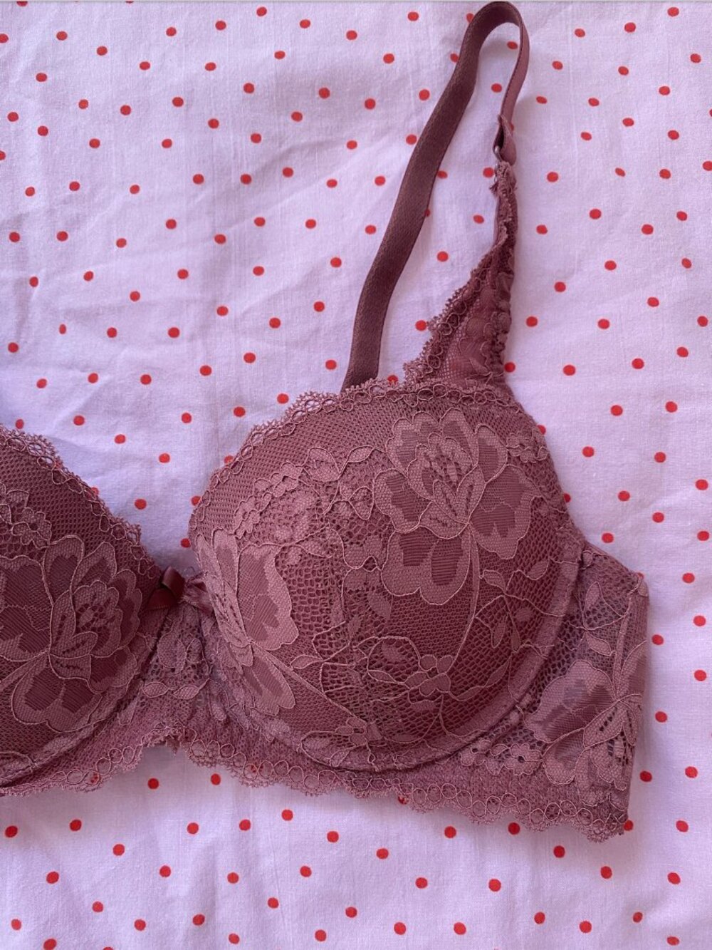 Triumph Rosewood Mauve Lace Push-Up Bra 36B